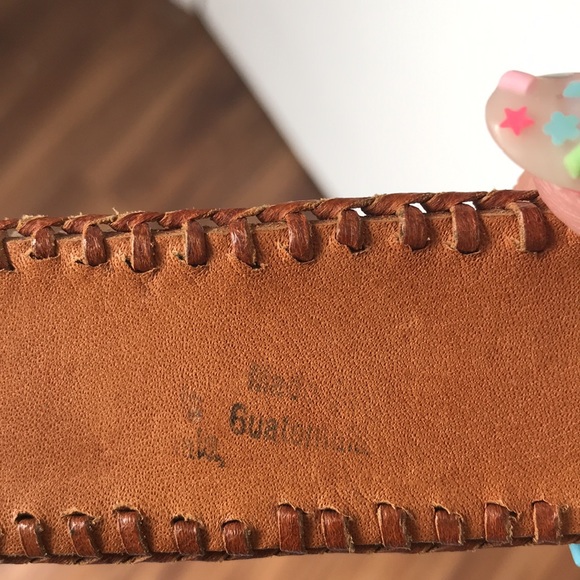 Colorful Guatemalan Woven Leather Vintage Belt - Picture 9 of 10